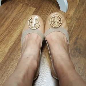 Tory Burch Elastic Flats Camellia Pink 8.5